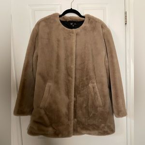 Zara cream fur coat